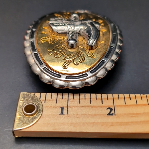 Tosoni Selleria Western Gold/Silver Toned Cowboy Boots Belt buckle. - Picture 7 of 7